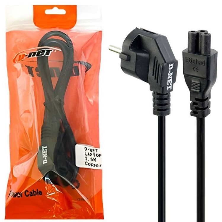کابل برق لپ تاپ طول 1.5 متر D-net 3*1 ا Dnet Power Cable Laptop Power 1.5M 3*1mm