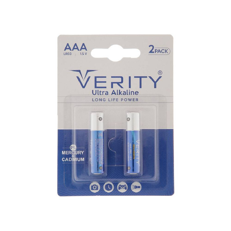 باتری نیم قلمی دو عددیVerity مدل LR03 Ultra Alkaline