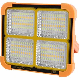 پروژکتور سیار شارژی و پاور بانک خورشیدی کیانگ 100 وات مدل KY-100W