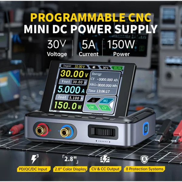 منبع تغذیه متغیر قابل حمل FNIRSI مدل DPS-150