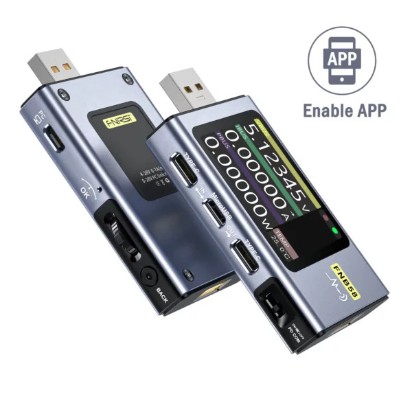 تستر فست شارژ USB (ولتاژ و جریان) FNIRSI مدل FNB58